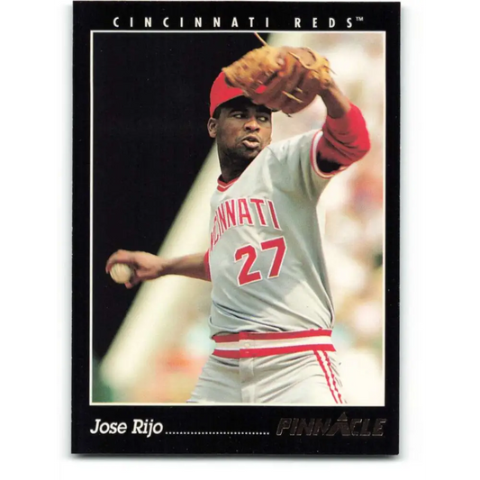 1993 Pinnacle #77 Jose Rijo NM-MT Cincinnati Reds Baseball Card Image 1
