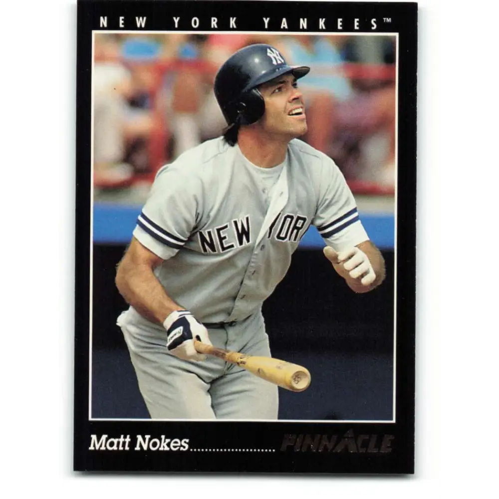 1993 Pinnacle #82 Matt Nokes NM-MT New York Yankees Baseball Card Image 1
