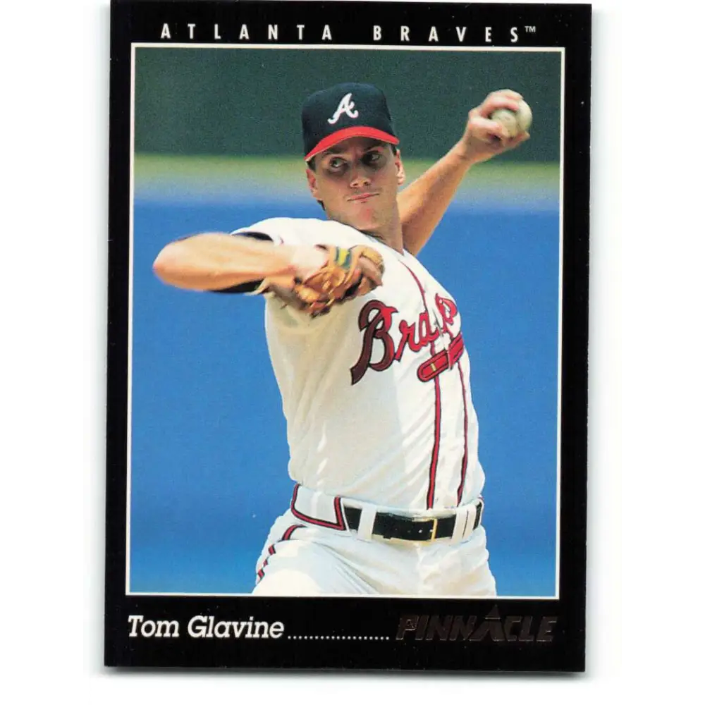 1993 Pinnacle #90 Tom Glavine NM-MT Atlanta Braves Baseball Card Image 1
