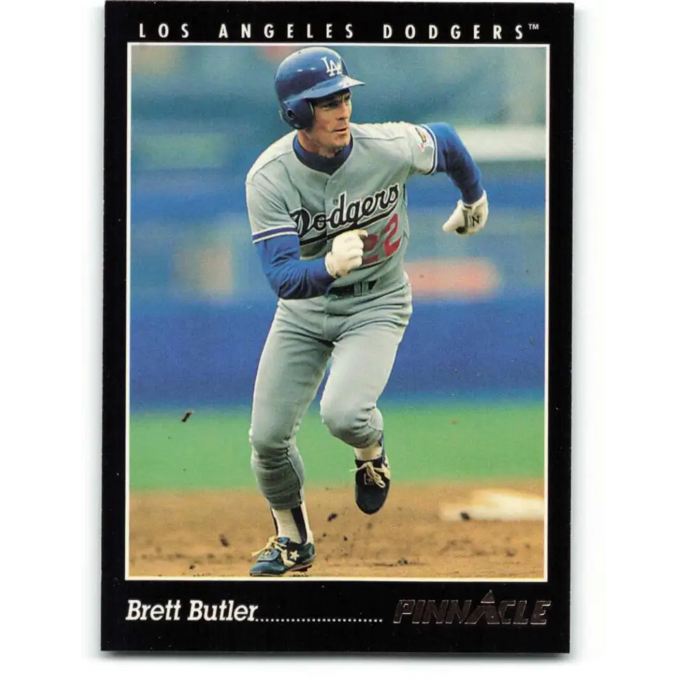 1993 Pinnacle #91 Brett Butler NM-MT Los Angeles Dodgers Baseball Card Image 1