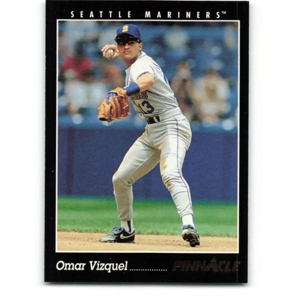 1993 Pinnacle #95 Omar Vizquel NM-MT Seattle Mariners Baseball Card Image 1