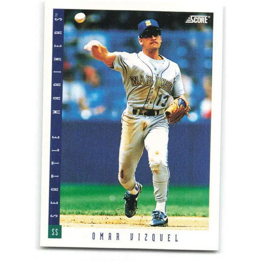 1993 Score #102 Omar Vizquel NM-MT Seattle Mariners Baseball Card Image 1