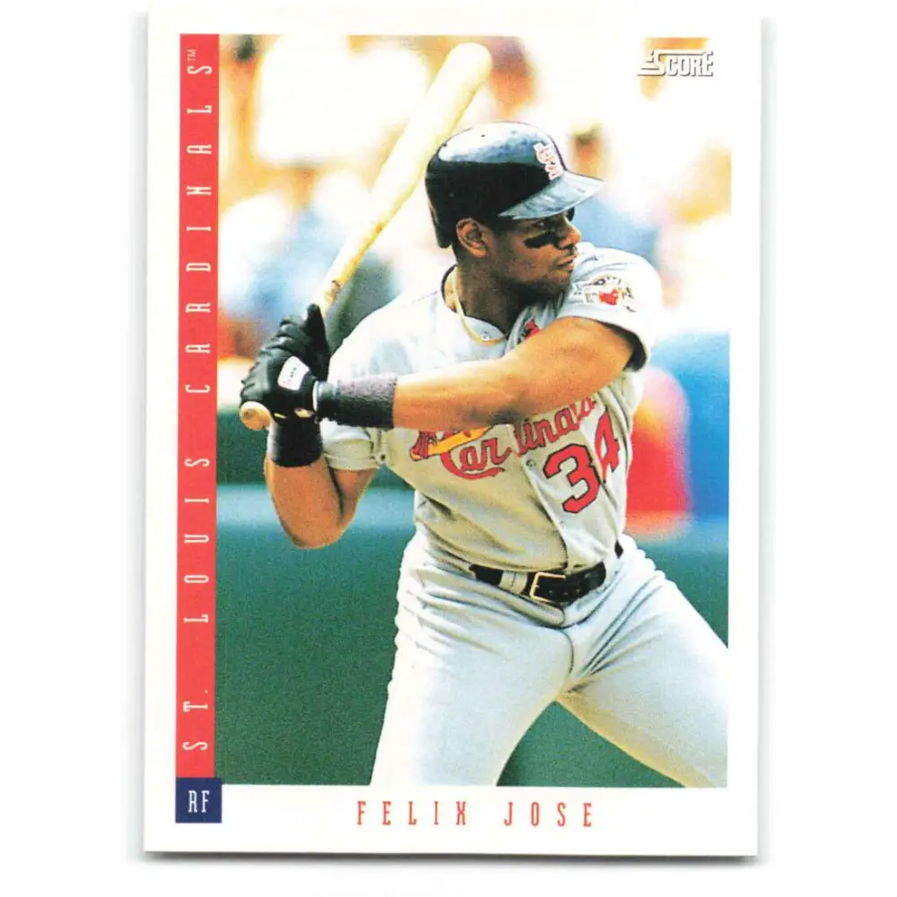 1993 Score #110 Felix Jose NM-MT St. Louis Cardinals Baseball Card Image 1