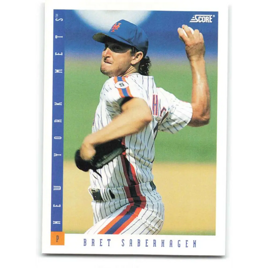 1993 Score #115 Bret Saberhagen NM-MT New York Mets Baseball Card Image 1