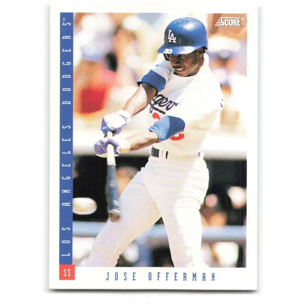 1993 Score #129 Jose Offerman NM-MT Los Angeles Dodgers Baseball Card Image 1