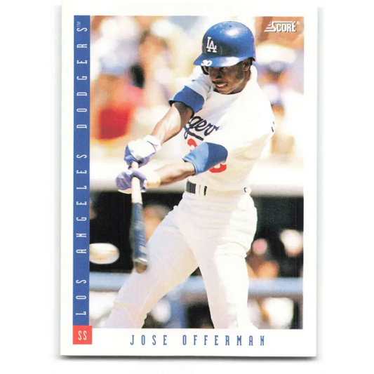 1993 Score #129 Jose Offerman NM-MT Los Angeles Dodgers Baseball Card Image 1