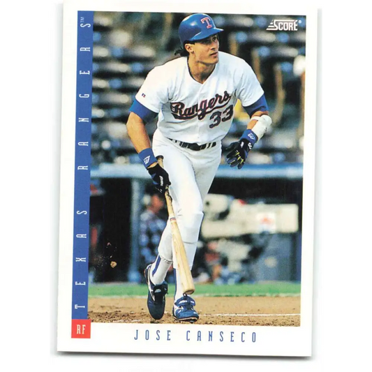 1993 Score #13 Jose Canseco NM-MT Texas Rangers Baseball Card Image 1