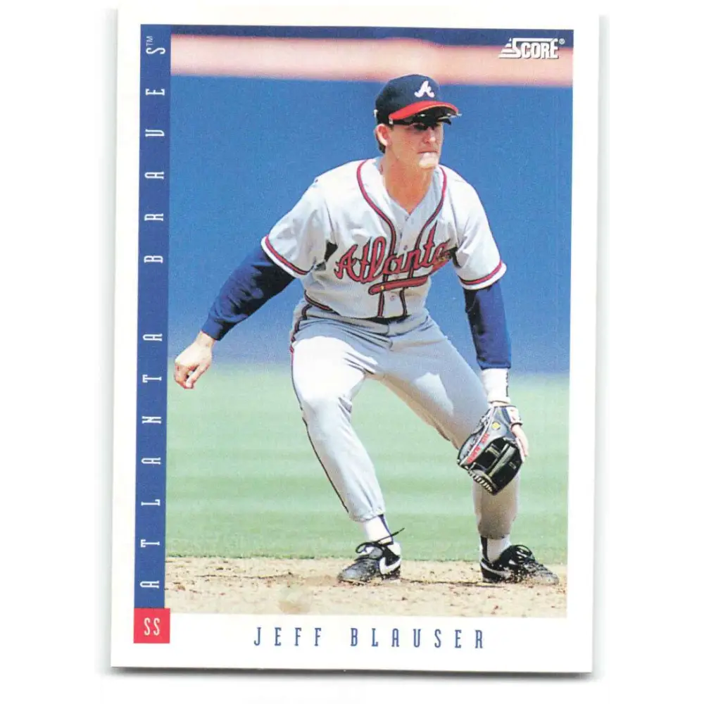 1993 Score #142 Jeff Blauser NM-MT Atlanta Braves Baseball Card Image 1