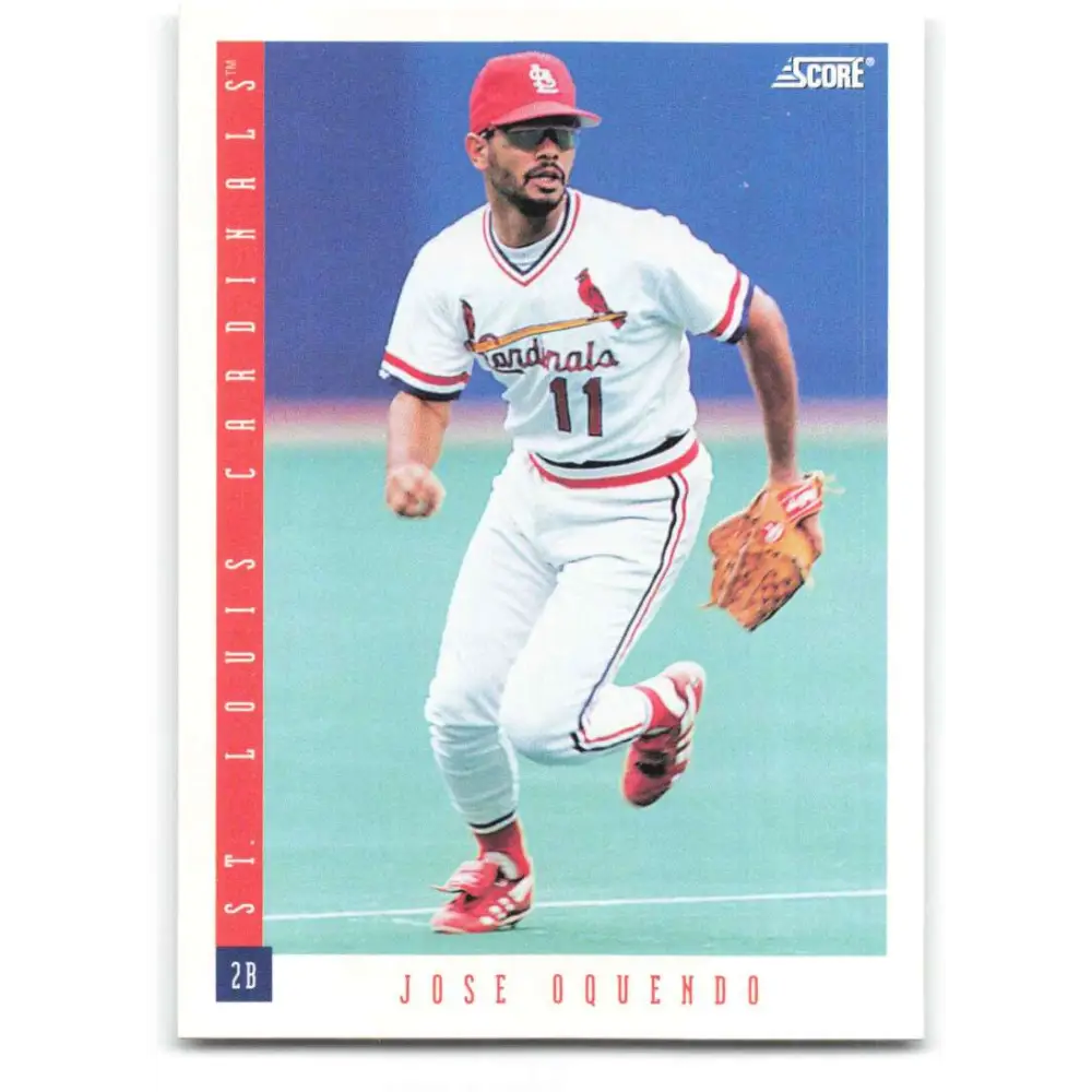 1993 Score #163 Jose Oquendo NM-MT St. Louis Cardinals Baseball Card Image 1