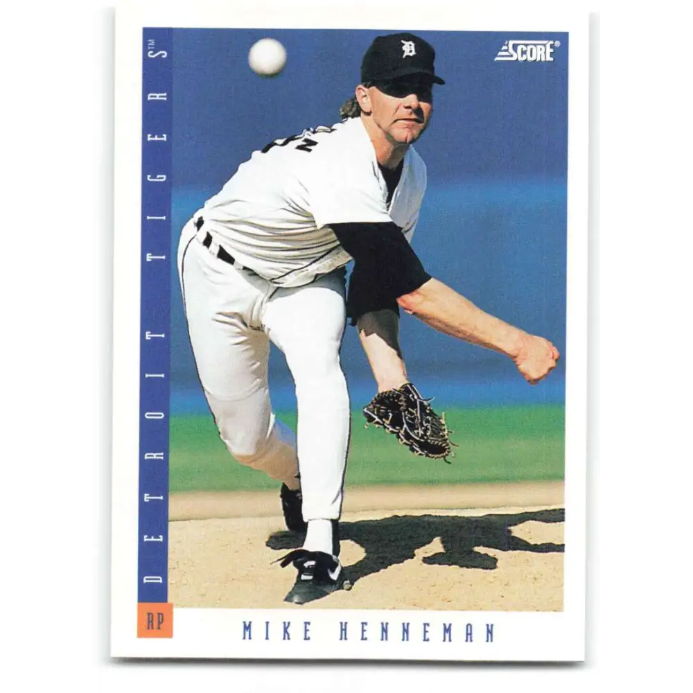 1993 Score #166 Mike Henneman NM-MT Detroit Tigers Baseball Card Image 1