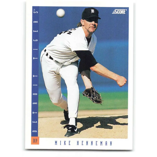 1993 Score #166 Mike Henneman NM-MT Detroit Tigers Baseball Card Image 1