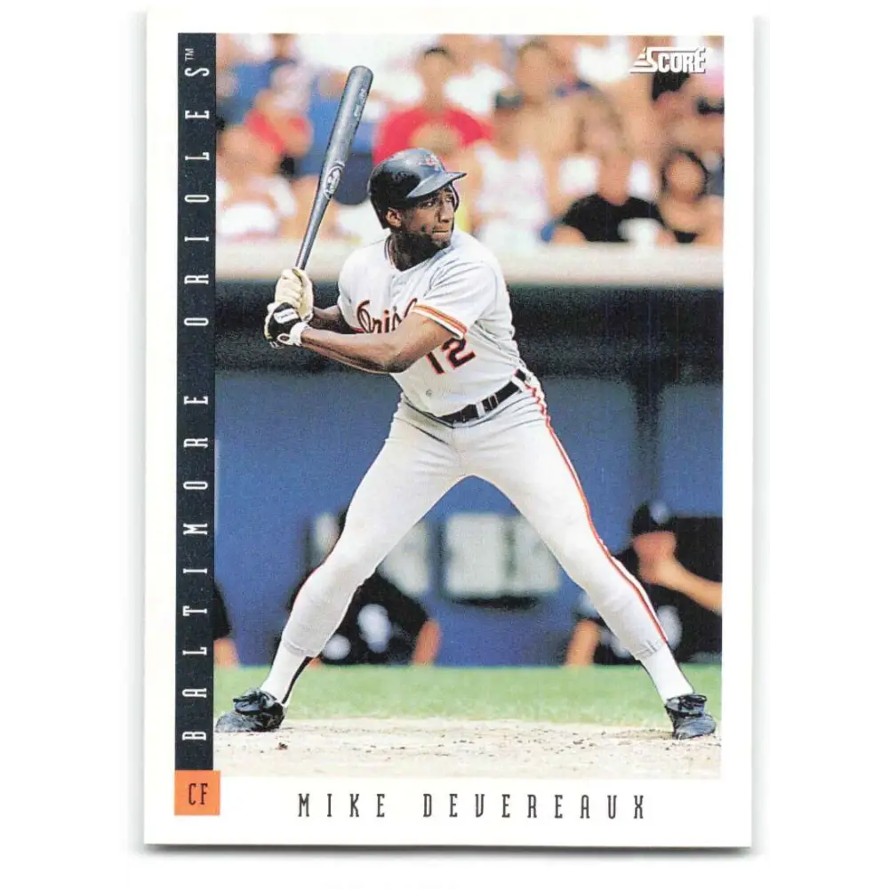 1993 Score #170 Mike Devereaux NM-MT Baltimore Orioles Baseball Card Image 1