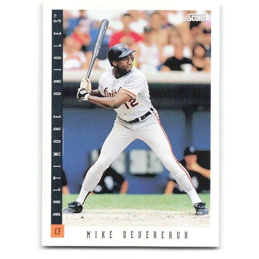 1993 Score #170 Mike Devereaux NM-MT Baltimore Orioles Baseball Card Image 1