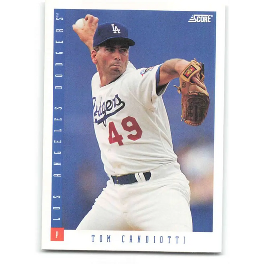 1993 Score #175 Tom Candiotti NM-MT Los Angeles Dodgers Baseball Card Image 1