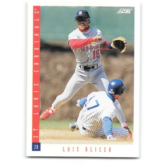 1993 Score #183 Luis Alicea NM-MT St. Louis Cardinals Baseball Card Image 1