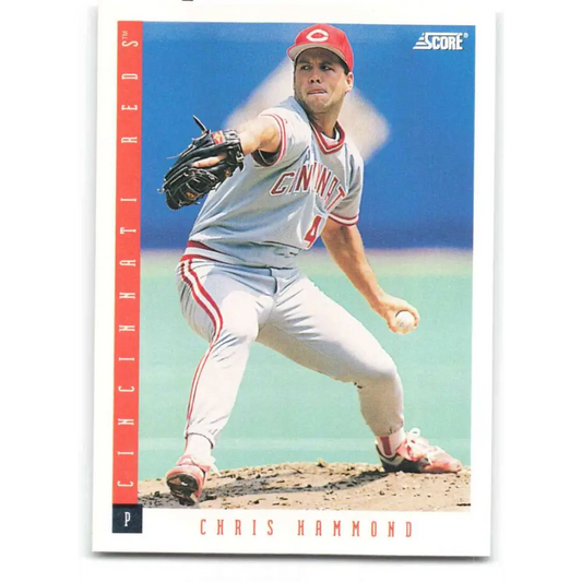 1993 Score #195 Chris Hammond NM-MT Cincinnati Reds Baseball Card Image 1