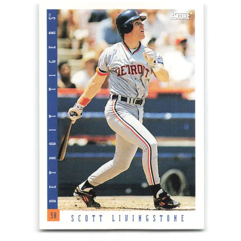1993 Score #196 Scott Livingstone NM-MT Detroit Tigers Baseball Card Image 1