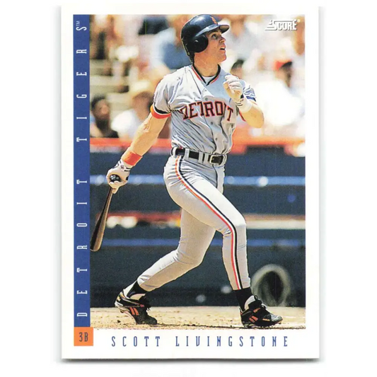 1993 Score #196 Scott Livingstone NM-MT Detroit Tigers Baseball Card Image 1
