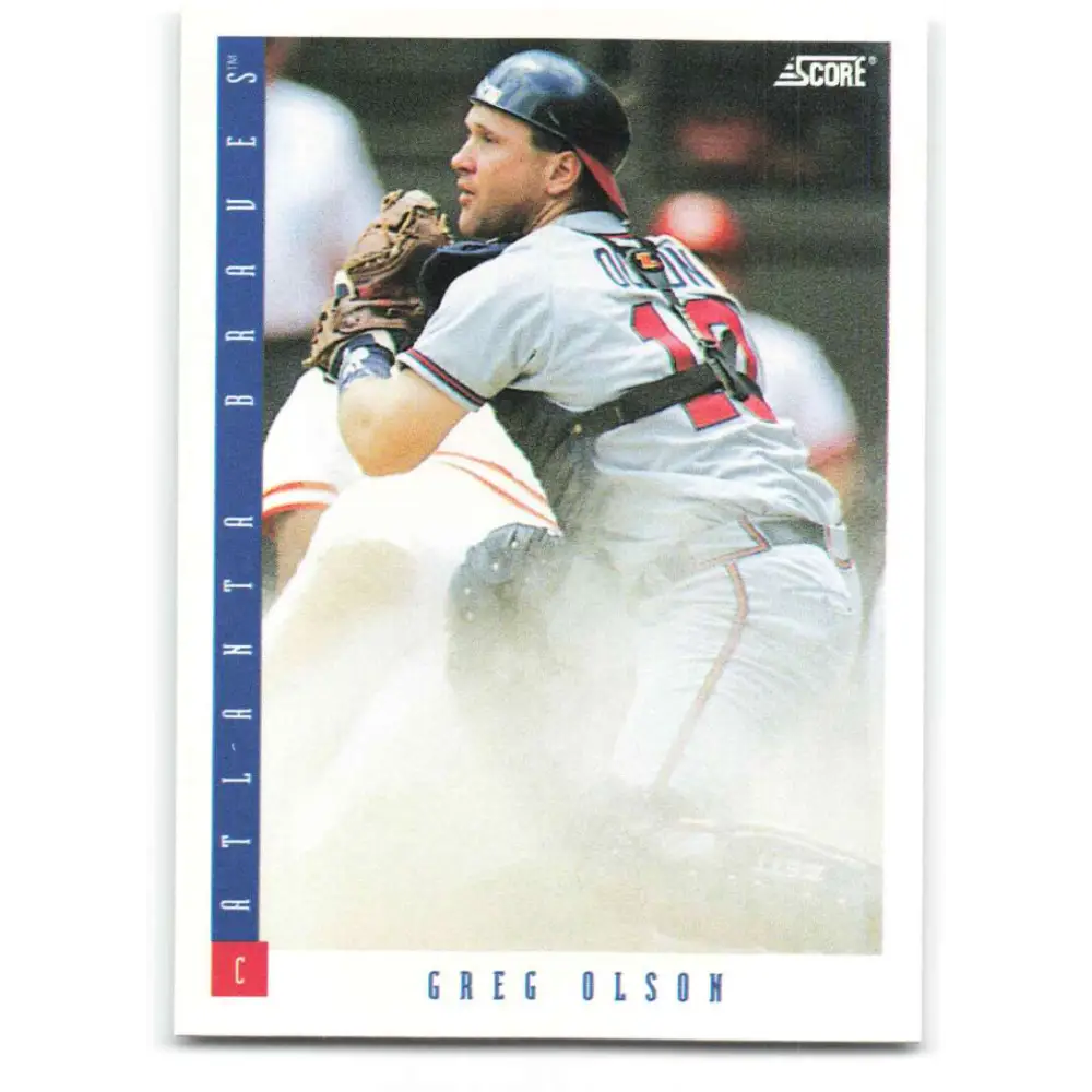 1993 Score #209 Greg Olson NM-MT Atlanta Braves Baseball Card Image 1