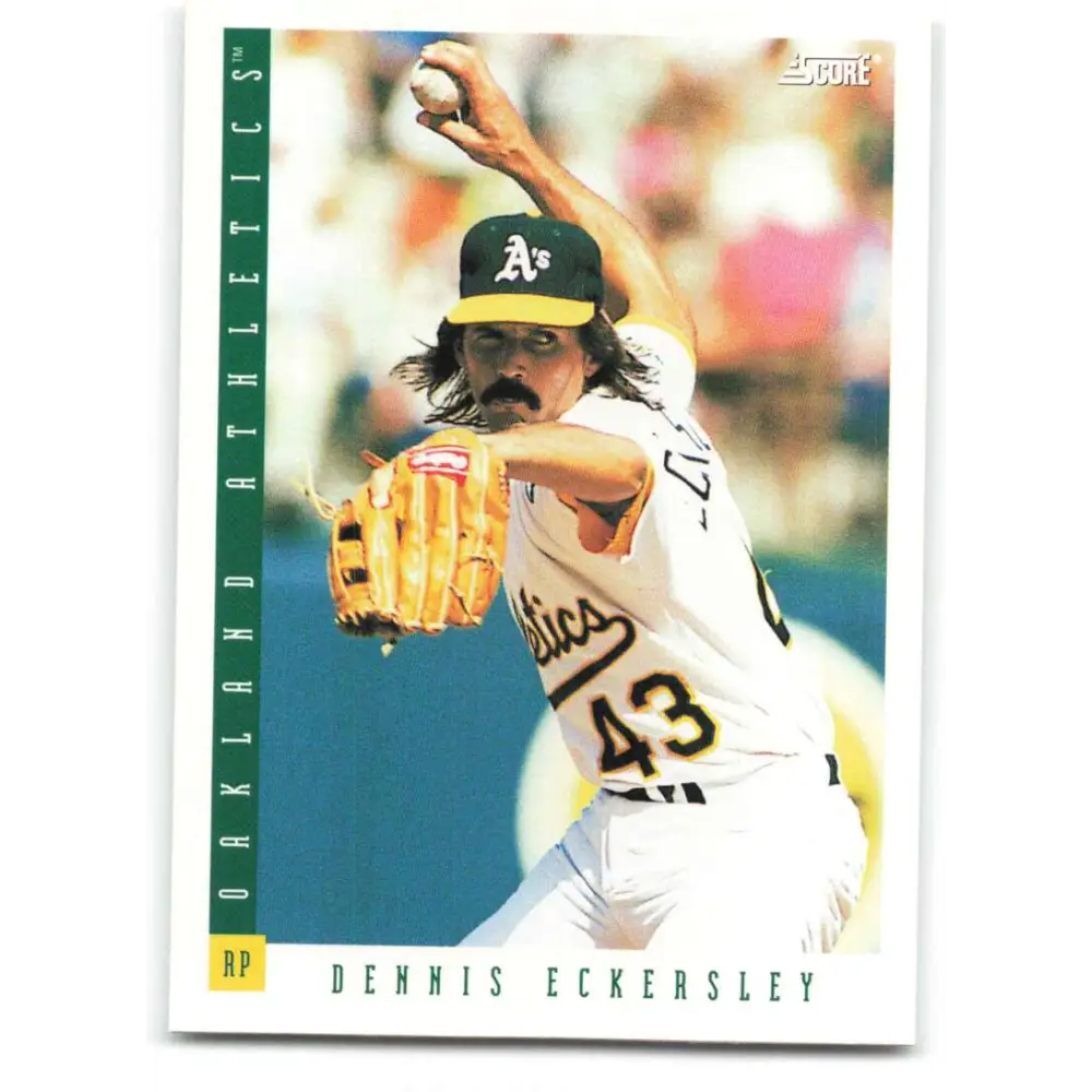 1993 Score #21 Dennis Eckersley NM-MT Oakland Athletics Baseball Card Image 1