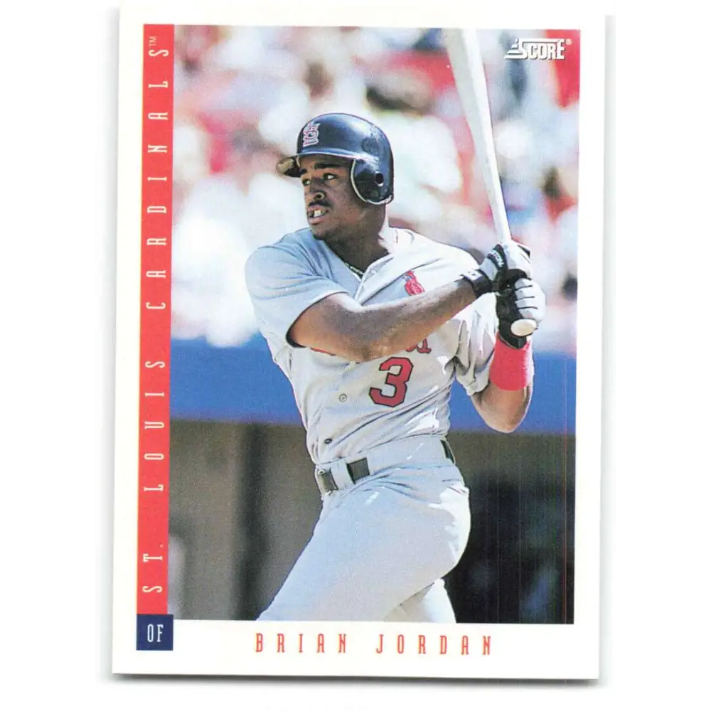 1993 Score #217 Brian Jordan NM-MT St. Louis Cardinals Baseball Card Image 1