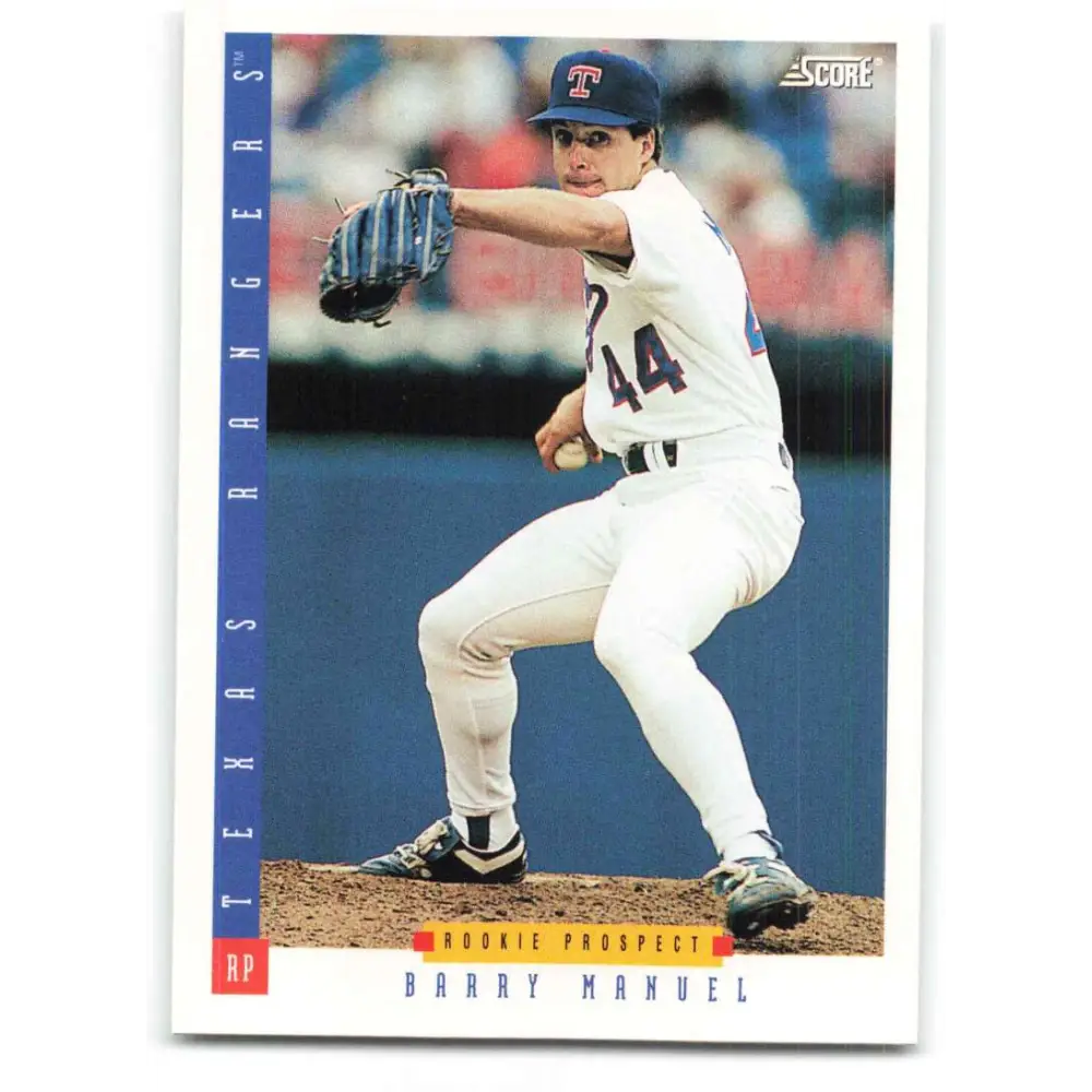 1993 Score #225 Barry Manuel NM-MT Texas Rangers Baseball Card Image 1