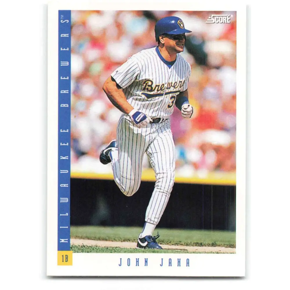 1993 Score #236 John Jaha NM-MT Milwaukee Brewers Baseball Card Image 1