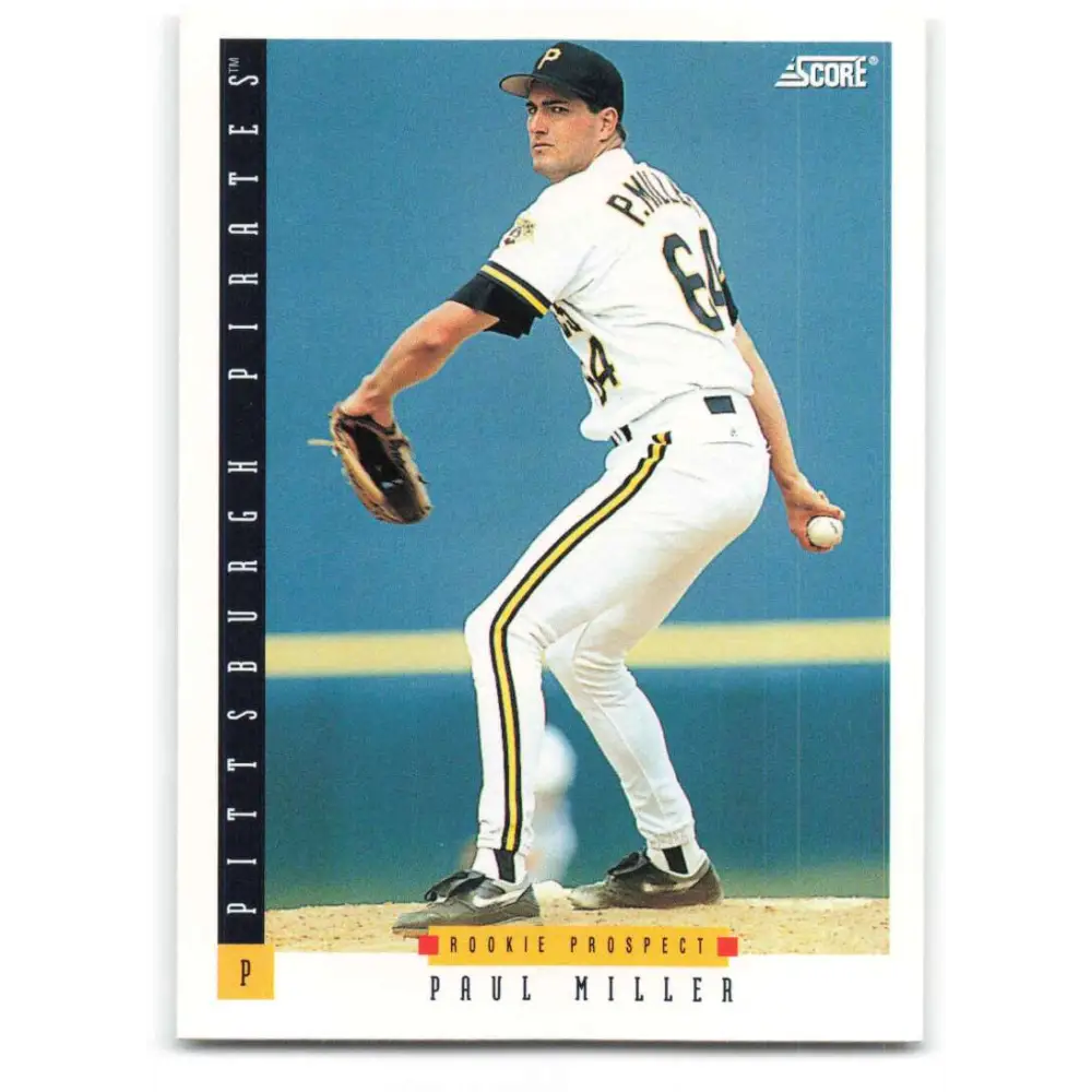 1993 Score #239 Paul Miller NM-MT Pittsburgh Pirates Baseball Card Image 1