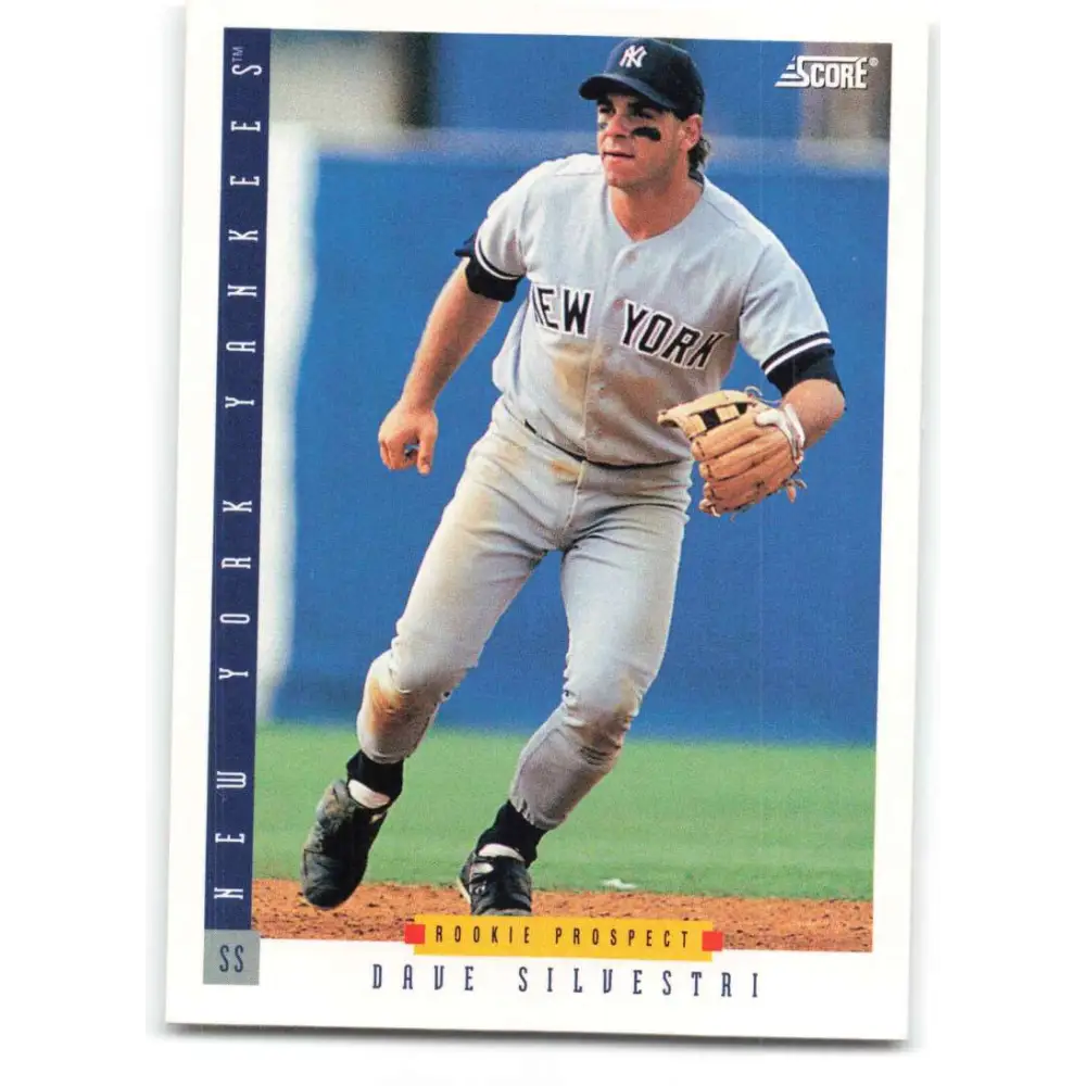 1993 Score #252 Dave Silvestri NM-MT New York Yankees Baseball Card Image 1