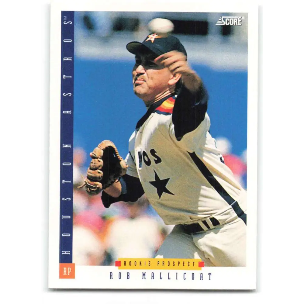 1993 Score #253 Rob Mallicoat NM-MT Houston Astros Baseball Card Image 1