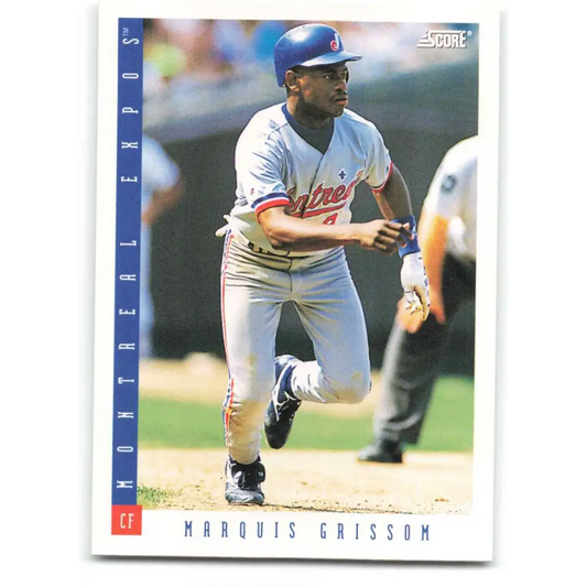 1993 Score #28 Marquis Grissom NM-MT Montreal Expos Baseball Card Image 1