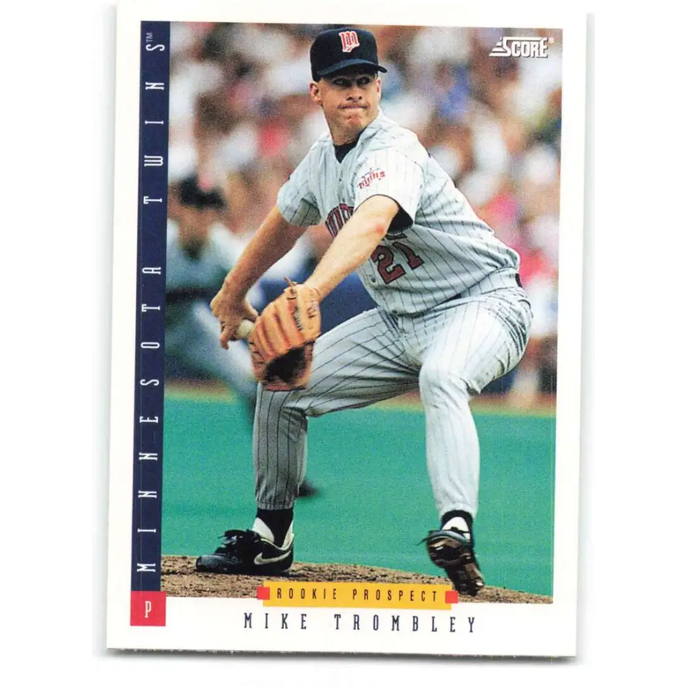 1993 Score #287 Mike Trombley NM-MT Minnesota Twins Baseball Card Image 1