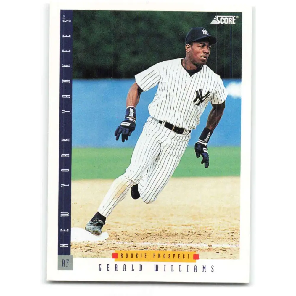 1993 Score #298 Gerald Williams NM-MT New York Yankees Baseball Card Image 1
