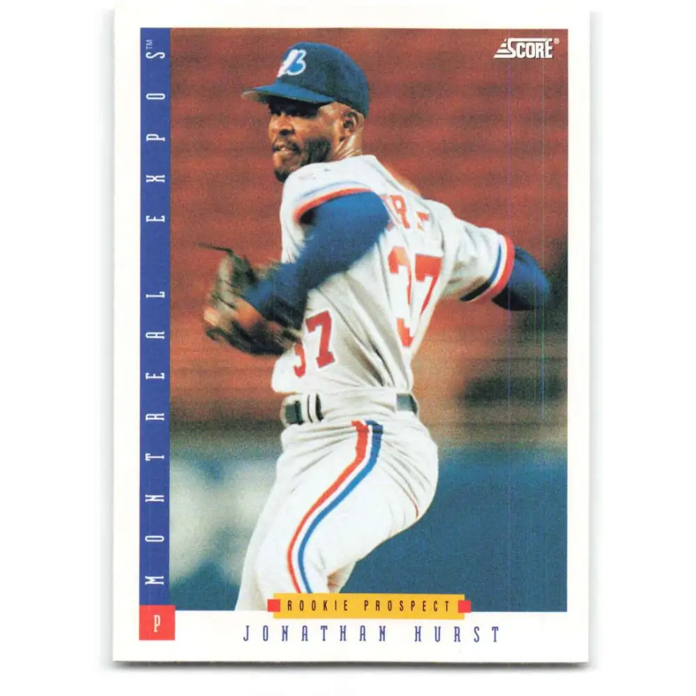 1993 Score #299 Jonathan Hurst NM-MT Montreal Expos Baseball Card Image 1