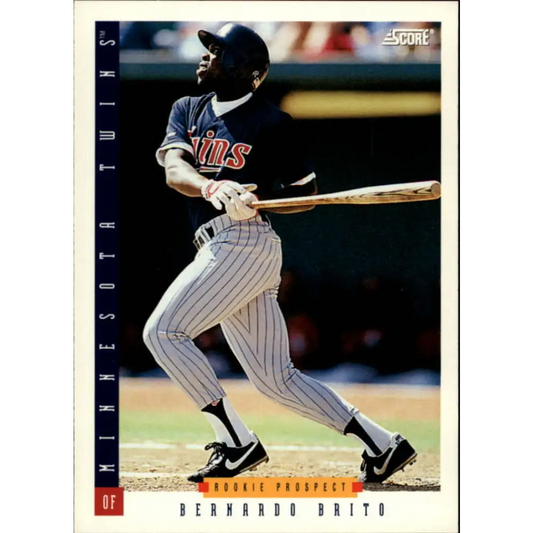 1993 Score #306 Bernardo Brito NM-MT Minnesota Twins Baseball Card Image 1
