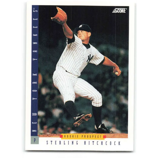1993 Score #311 Sterling Hitchcock NM-MT RC Rookie New York Yankees Baseball Card Image 1