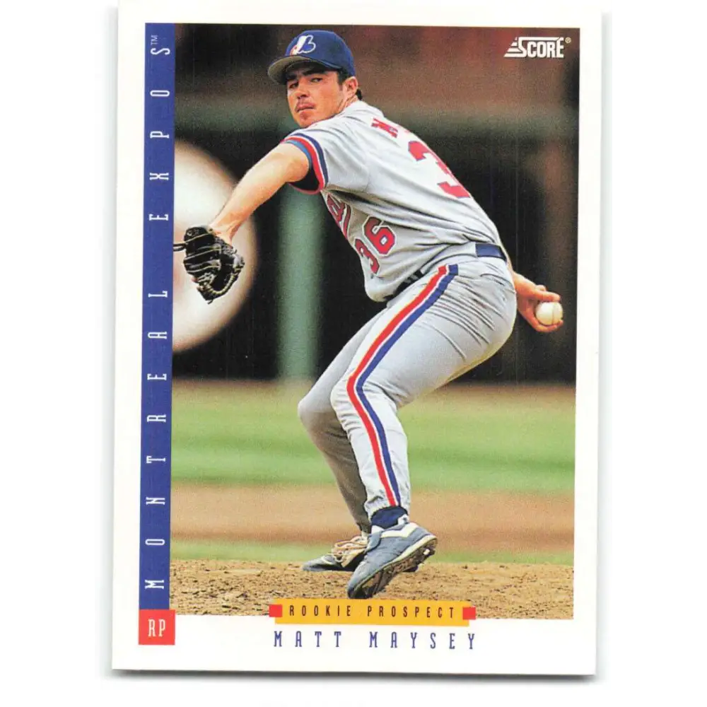 1993 Score #316 Matt Maysey NM-MT Montreal Expos Baseball Card Image 1