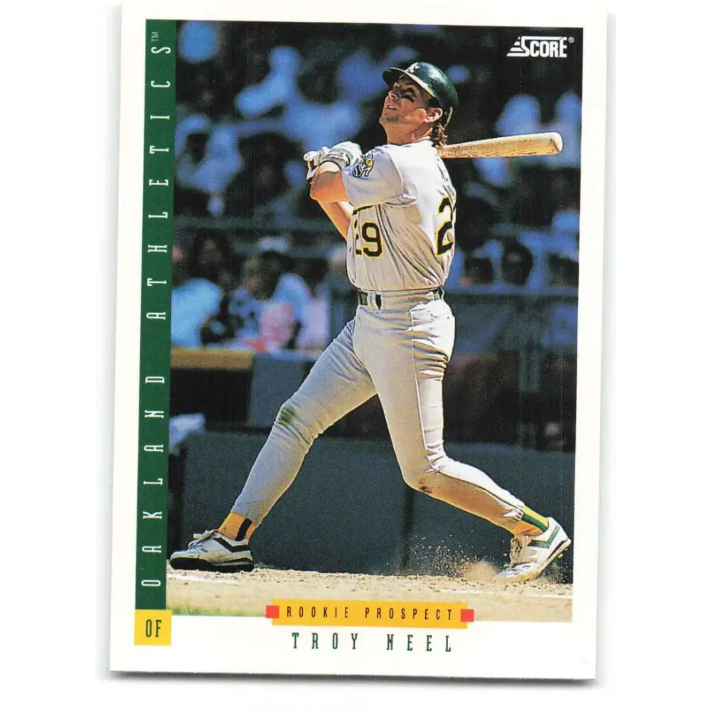 1993 Score #326 Troy Neel NM-MT Oakland Athletics Baseball Card Image 1