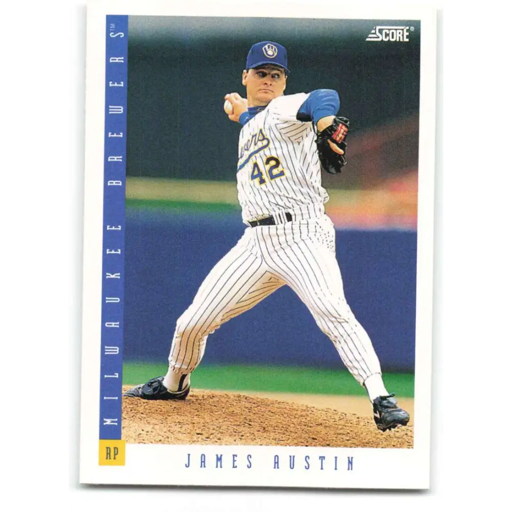 1993 Score #331 Jim Austin NM-MT Milwaukee Brewers Baseball Card Image 1