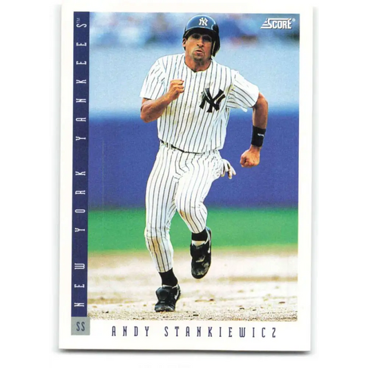 1993 Score #338 Andy Stankiewicz NM-MT New York Yankees Baseball Card Image 1