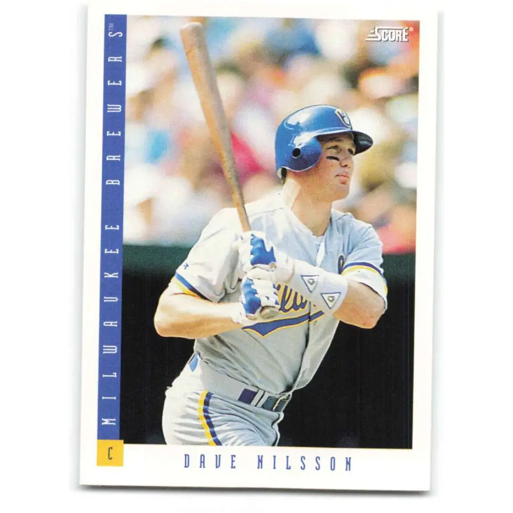 1993 Score #344 Dave Nilsson NM-MT Milwaukee Brewers Baseball Card Image 1