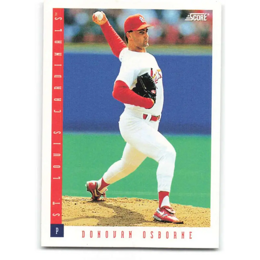 1993 Score #349 Donovan Osborne NM-MT St. Louis Cardinals Baseball Card Image 1