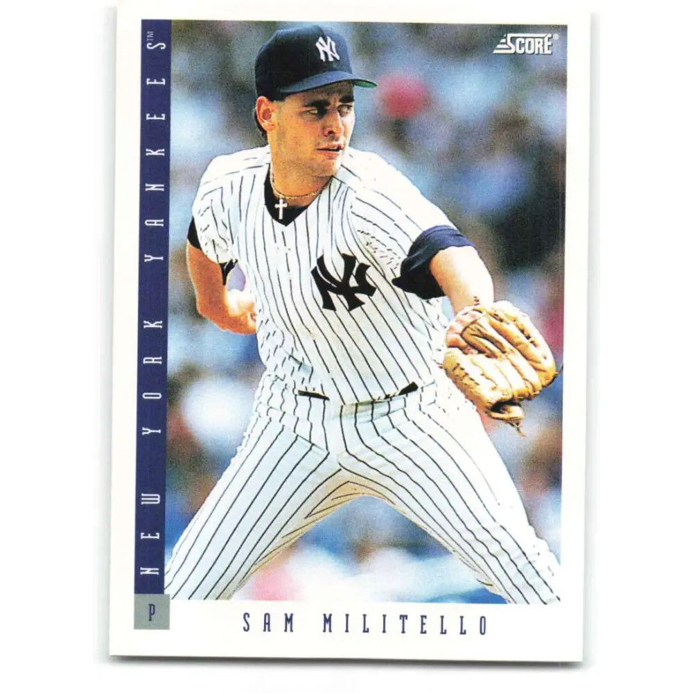 1993 Score #351 Sam Militello NM-MT New York Yankees Baseball Card Image 1