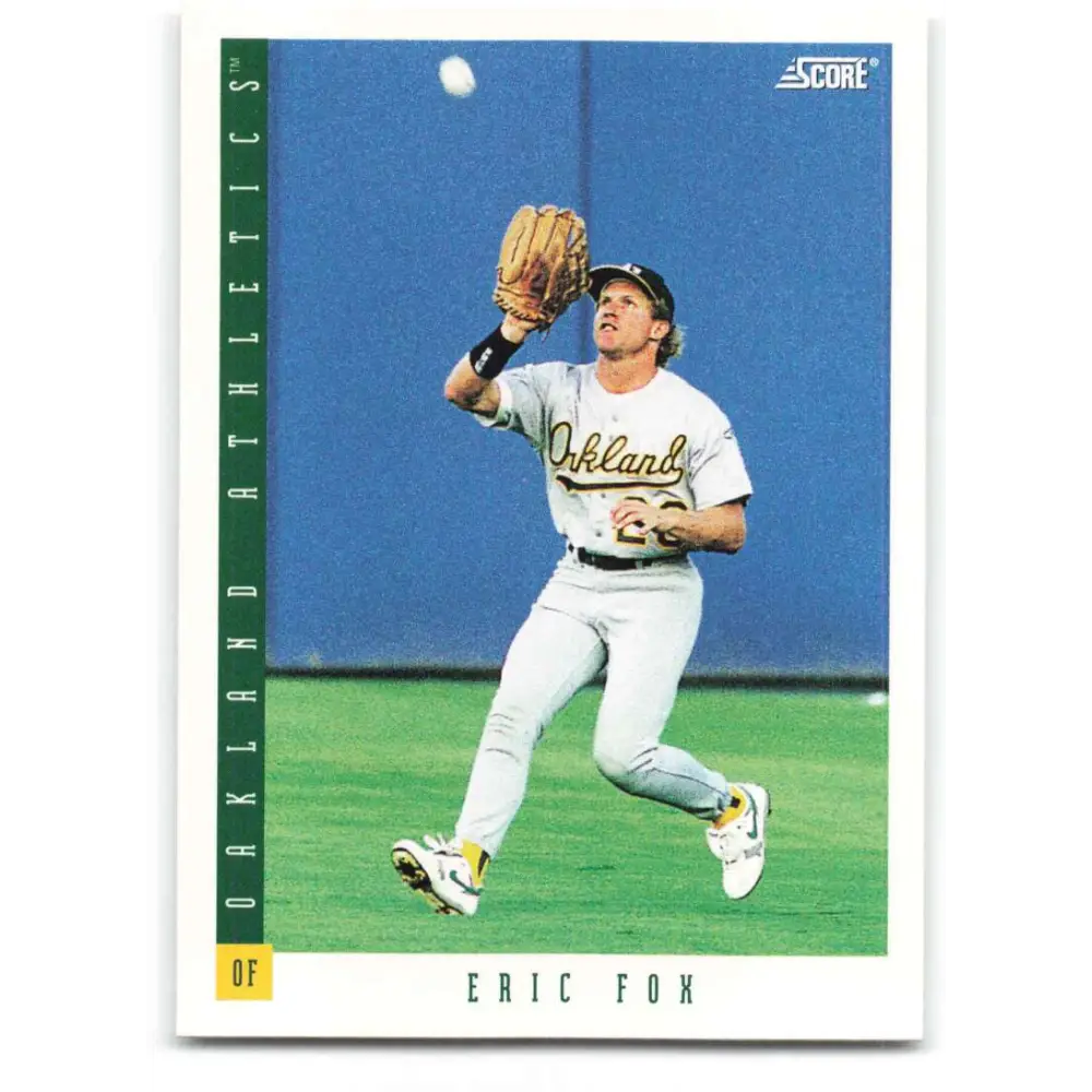 1993 Score #352 Eric Fox NM-MT Oakland Athletics Baseball Card Image 1