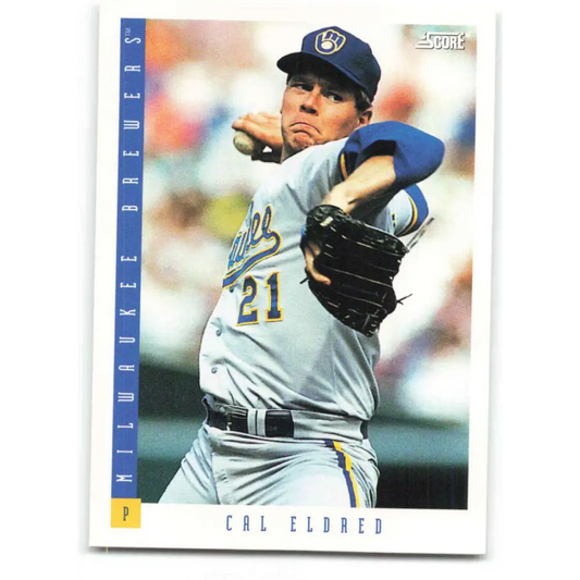 1993 Score #368 Cal Eldred NM-MT Milwaukee Brewers Baseball Card Image 1