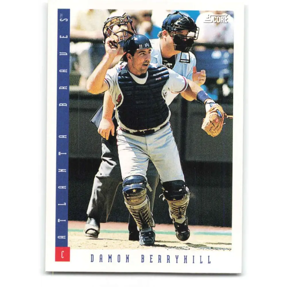 1993 Score #373 Damon Berryhill NM-MT Atlanta Braves Baseball Card Image 1