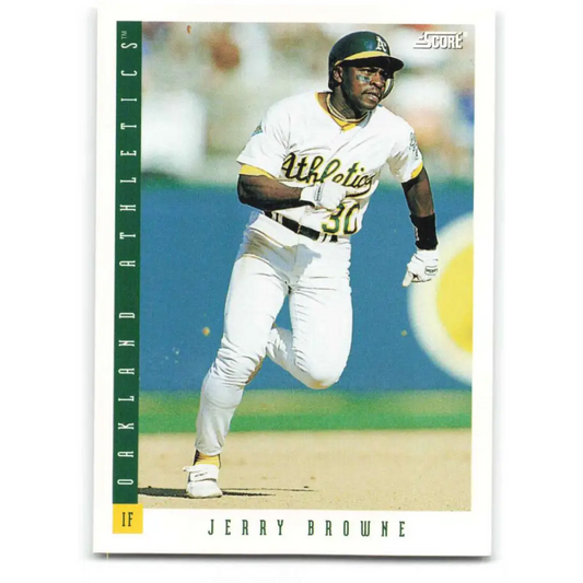 1993 Score #382 Jerry Browne NM-MT Oakland Athletics Baseball Card Image 1