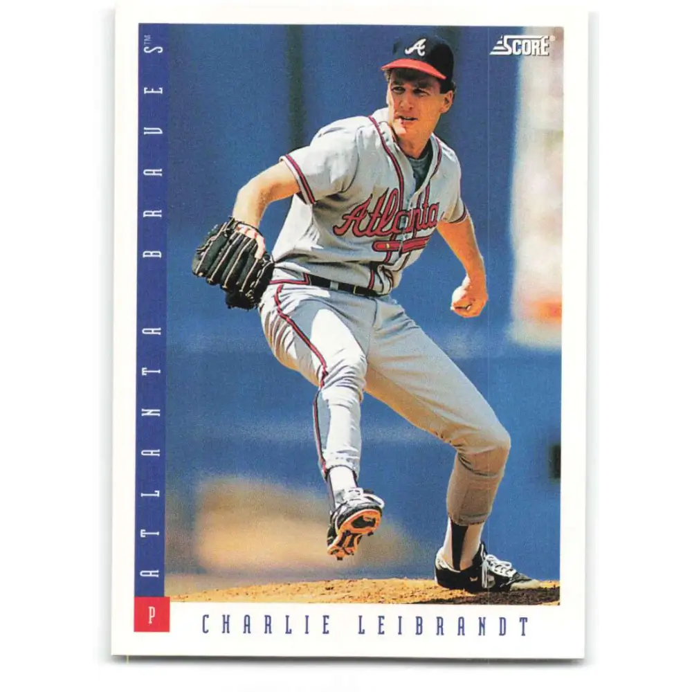 1993 Score #393 Charlie Leibrandt NM-MT Atlanta Braves Baseball Card Image 1