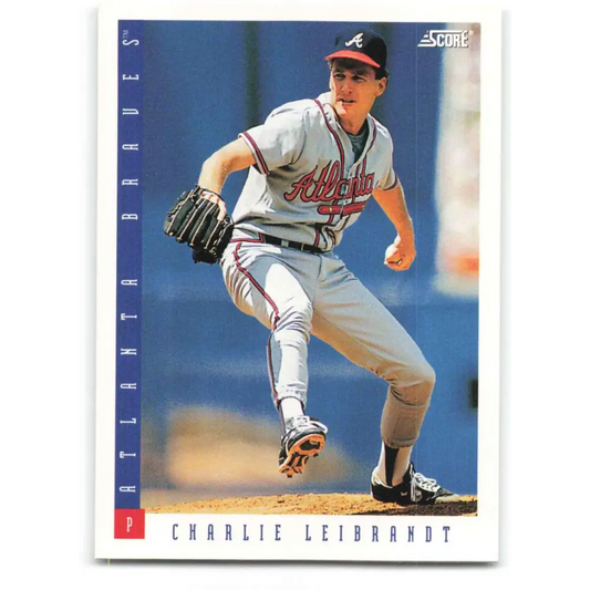 1993 Score #393 Charlie Leibrandt NM-MT Atlanta Braves Baseball Card Image 1