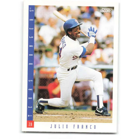 1993 Score #394 Julio Franco NM-MT Texas Rangers Baseball Card Image 1